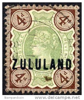 Zululand #6 (SG #6) XF Used Victoria From 1888 - Zululand (1888-1902)