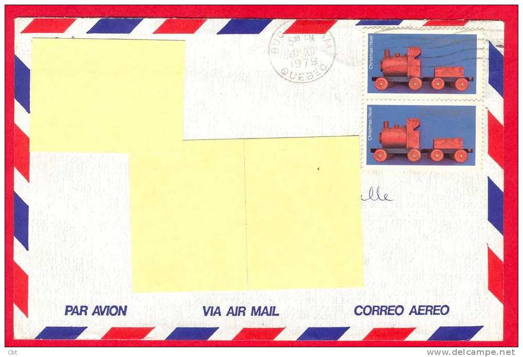 Canada - Timbre Sur Lettre - Oblitéré à Buckingham - Quebec - Jouet En Bois, Train - Par Avion, By Air Mail (2535) - Brieven En Documenten