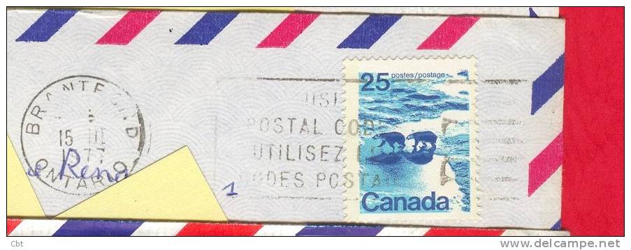 Canada - Timbre Sur Lettre - Oblitéré à Brantfort - Ontario - Ours Polaire (2536) - Cartas & Documentos