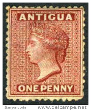 Antigua #5 (SG #13) Mint Hinged 1p Victoria From 1872, Expertized - 1858-1960 Kronenkolonie