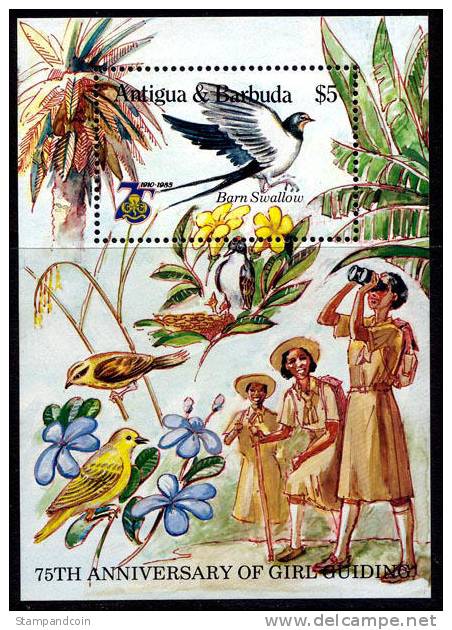 Antigua & Barbuda #885 Mint Never Hinged Souvenir Sheet From 1985 (Barn Swallow) - Antigua Et Barbuda (1981-...)