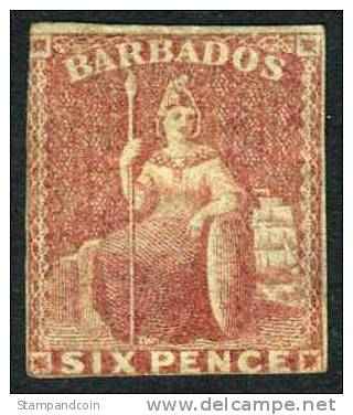 Barbados #8 Mint No Gum 6p From 1859 - Barbados (...-1966)