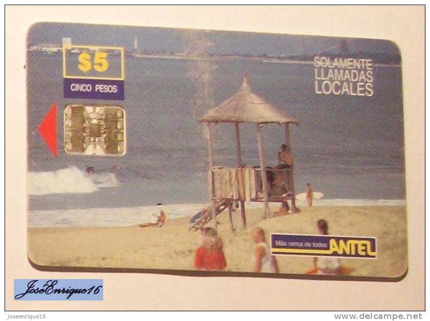 URUGUAY - TARJETA TELEFONO - PHONE CARD - ANTEL  TC  27a - PLAYA LA PEDRERA - Uruguay