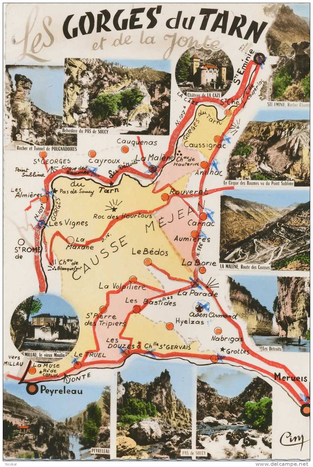 Cp , Les Gorges Du Tarn Et De La Jonte , Multi-vues - Midi-Pyrénées