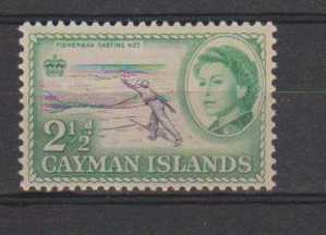 Cayman Islands, MNH, 1962,  2 1/2d, FisherMan Casting Net, Fish, Job - Kaaiman Eilanden