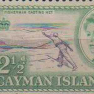 Cayman Islands, MNH, 1962,  2 1/2d, FisherMan Casting Net, Fish, Job - Kaaiman Eilanden