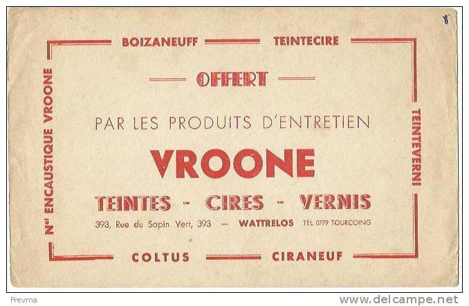 Buvard Vroone Teintes - Produits Ménagers