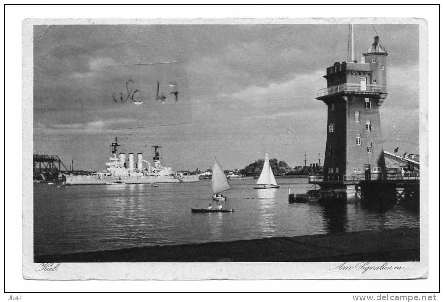 - KIEL. - Am Signalturm - Cpa De 1931 Avec 2 Timbres. - Scan Verso - - Kiel