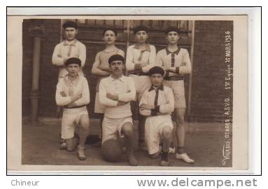 CARTE PHOTO 1ER EQUIPE DE BASKET  21 MARS 1926 ASVO VILLA DES OTAGES - Basketball