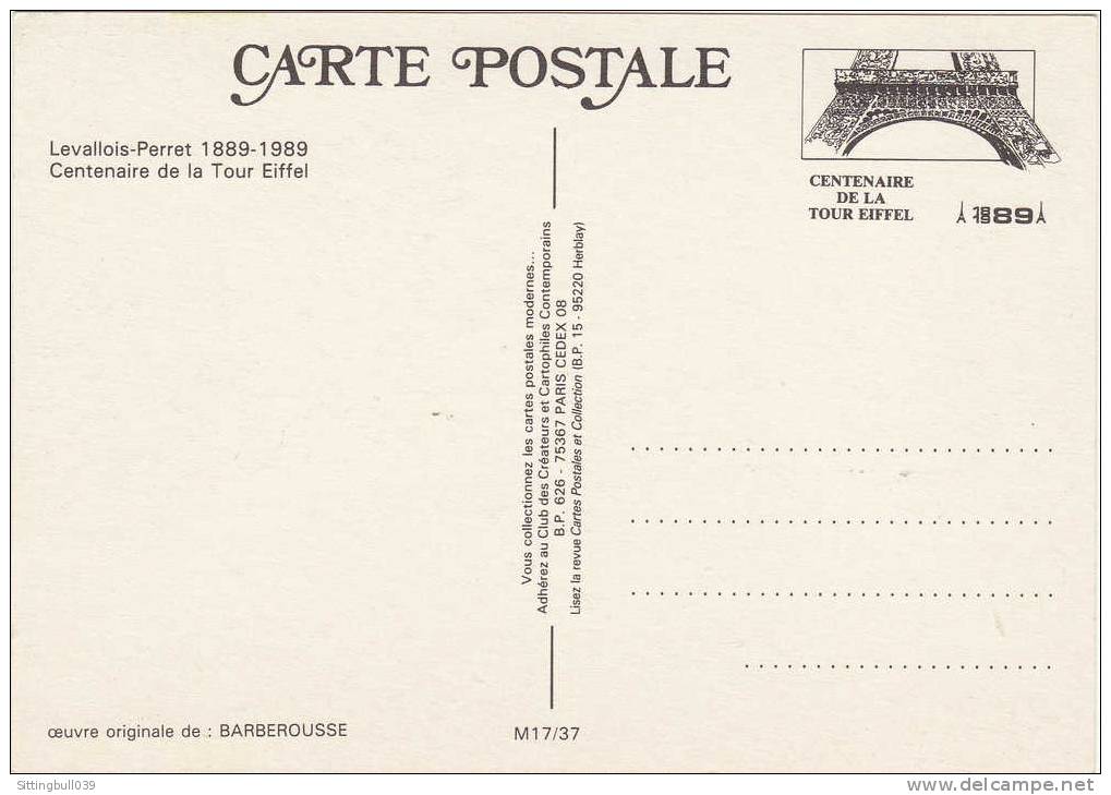 BARBEROUSSE. CP POUR LE CENTENAIRE DE LA TOUR EIFFEL 1889 - 1989. Oeuvre Originale De BARBEROUSSE. - Barberousse