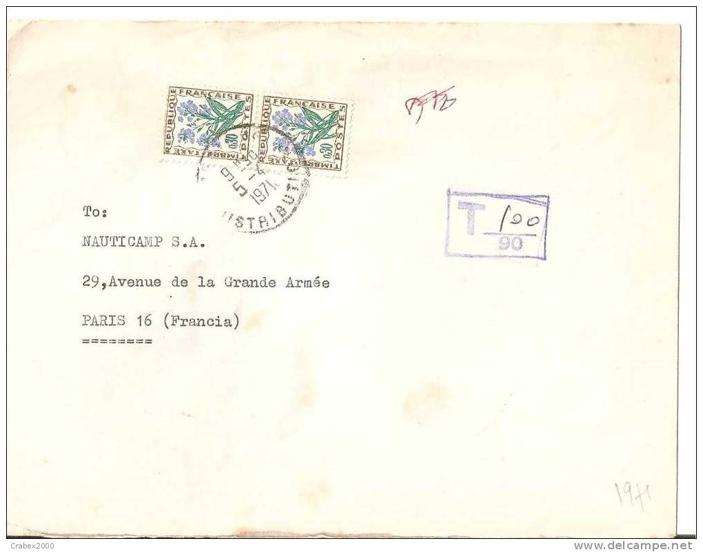 Lettre ROME  Vers PARIS Le 05 AVRIL 1971 Avec Taxe T99 - 1960-.... Lettres & Documents