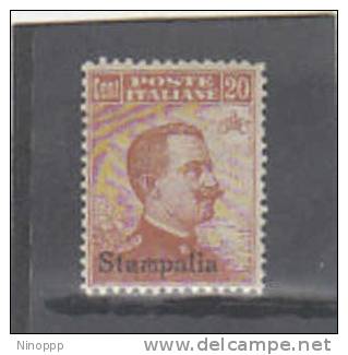 Aegean Islands Stampalia 1922 20c Orange Wtmk MH - Egeo