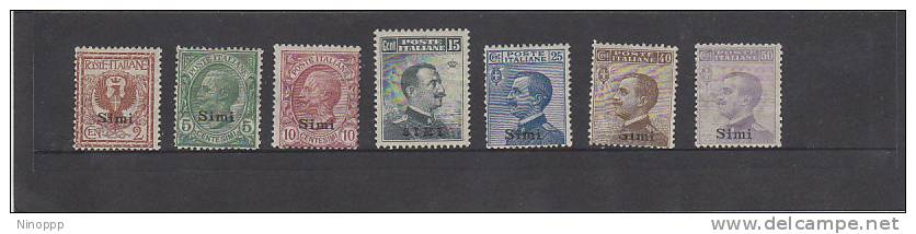 Aegean Islands Simi 1912 Definitives MH - Egeo