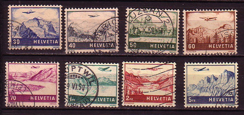 PGL - SWITZERLAND AIRMAIL Yv N°27/34 - Used Stamps