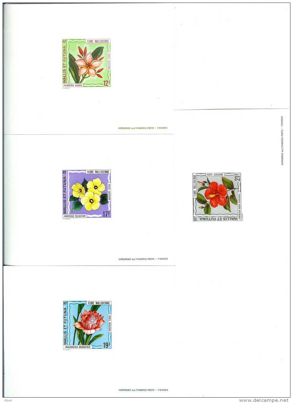 WALLIS Et FUTUNA - PA 49 à 55 - 7 EPREUVES De LUXES - FLEURS - 2 SCANS - Non Dentelés, épreuves & Variétés