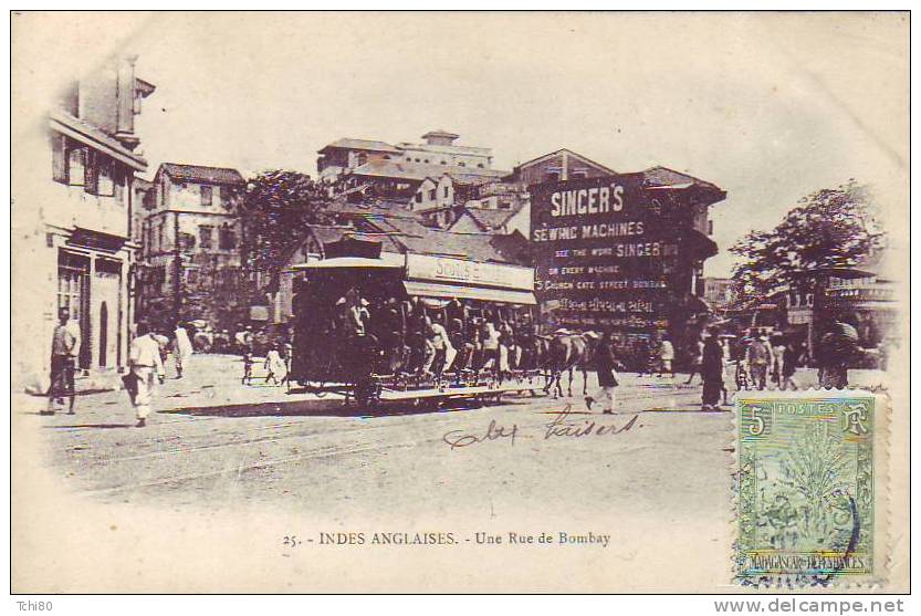 INDES ANGLAISES - Une Rue De Bombay - (tramway ) - India