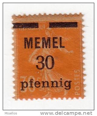 Memel Nº  21  30 P. S. 30 C.  Naranja  De 1920-21 ,.- - Otros & Sin Clasificación