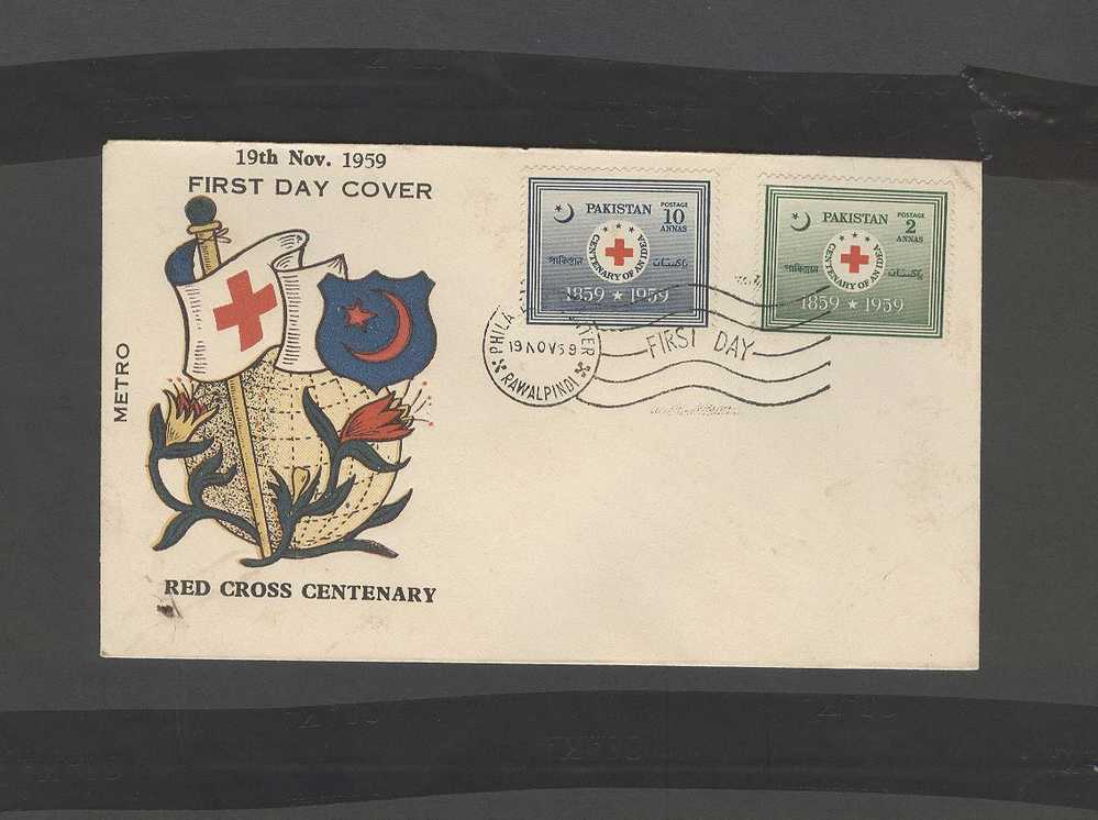 PAKISTAN MINT FDC (RED CROSS CENTENARY  - 1959) - Pakistan