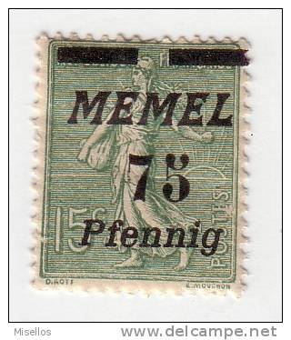 Memel Nº  66  75 P.s. 15 C.  Verde  De 1922 -- - Sonstige & Ohne Zuordnung