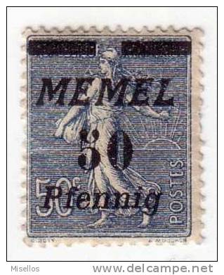 Memel Nº  54  50 P. S. 50 C.  Azul De 1922 Con Peq. Descarne Dorso,.- - Autres & Non Classés