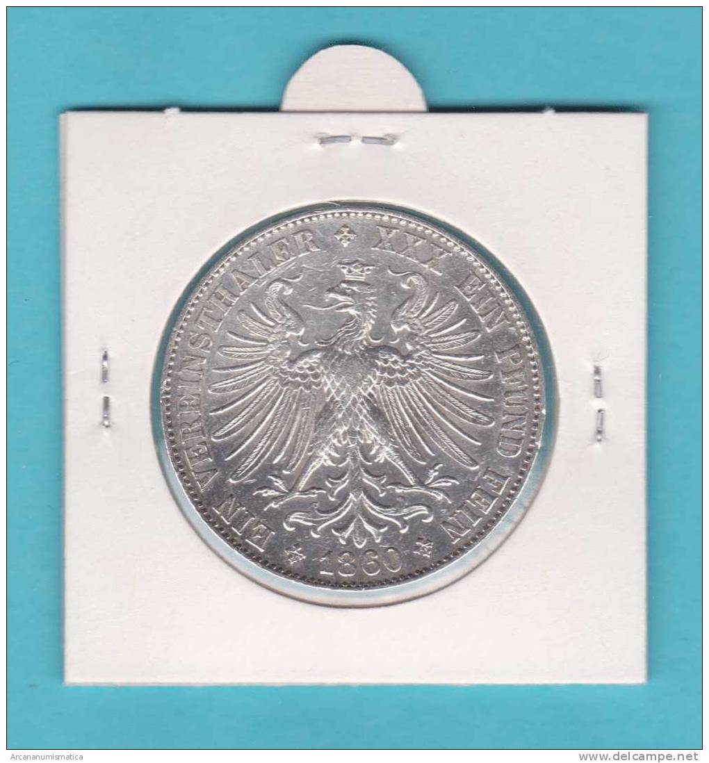 ALEMANIA / GERMANY / DEUTSCHLAND  1 THALER PLATA/SILVER 1.860 1860 KM#360 (FRANKFURT) MBC+/VF+  DL-7535 - Other & Unclassified