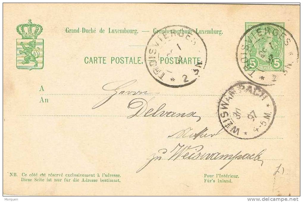 Entero Postal TROISVIERGES (Luxemburgo) 1897 - Stamped Stationery