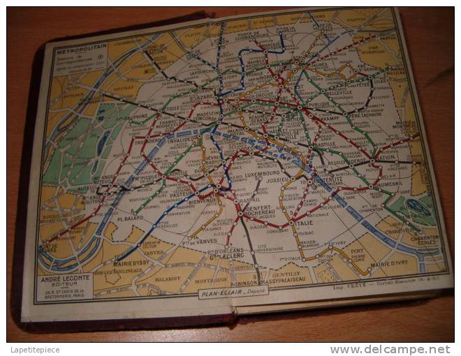 Plan De PARIS Par Arrondissement, A Leconte Paris, Années 1950. - Europa