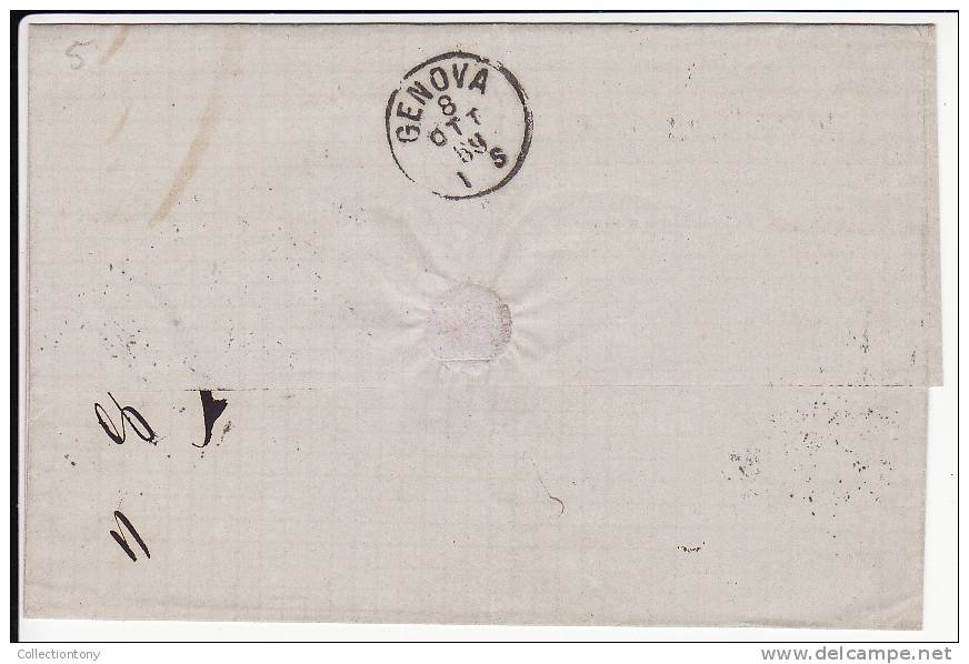 LETTERA - VITT. EM. II VIAGG. IL 07/10/1869 CON 20 CENT. TIRATURA LONDRA - CAT. L 26 - Marcophilie