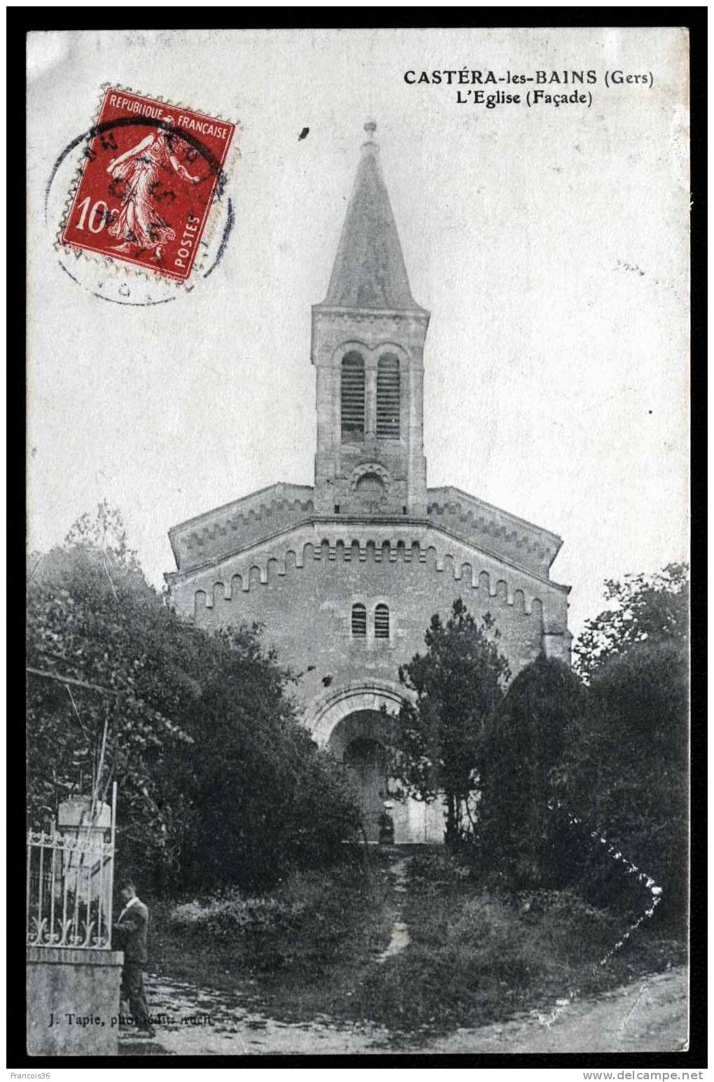 Castéra Les Bains - L'Eglise - 1907 - Dos écrit - Castera