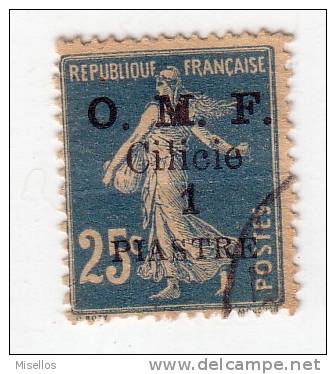 Cilicie Nº 92  1 P. S.25 C. Azul  De 1920,  Cachet.=== - Altri & Non Classificati