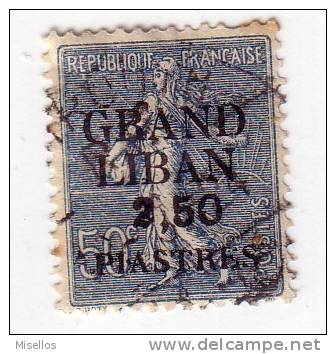 Gran Libano Nº 9    2,50 P. S. 50 C. Azul De 1924.- - Autres & Non Classés