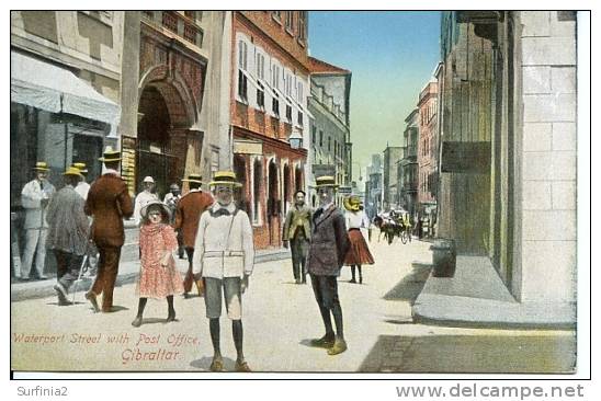 GIBRALTAR - WATERPORT STREET WITH POST OFFICE - Gibilterra