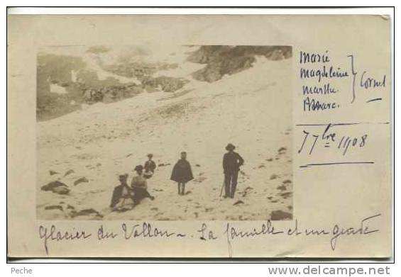 N°6031 -carte Photo Glacier Du Vallon 1908 - Autres & Non Classés