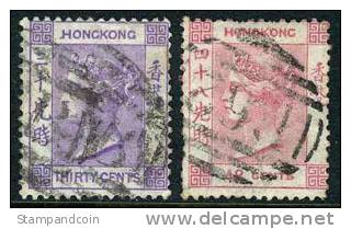 Hong Kong #20 & 21 Used Victorias From 1863 & 71 - Usati