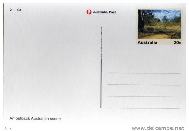 Paysage Australien De L´Outback  , Entier Postal Poste  Neuf.  Recto-verso - Entiers Postaux