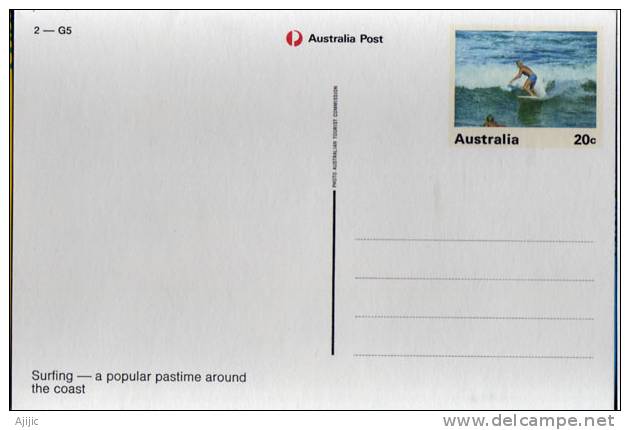 Surfing In Australia  , Entier Postal Poste  Neuf.  Recto-verso - Postal Stationery