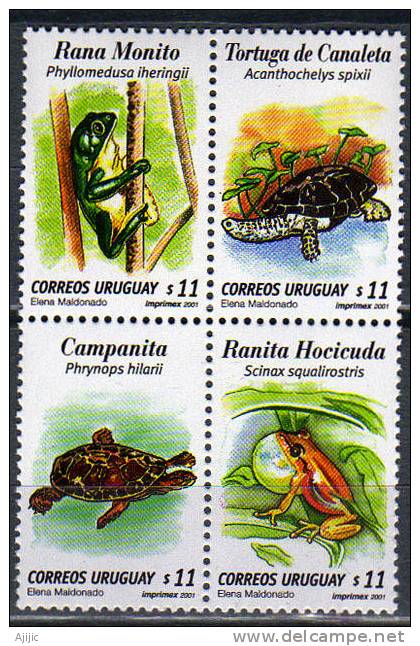 Uruguay. Tortues Et Grenouilles. 4 T-p Neufs **. Yvert #  1937/40. Cote 24.00 €. PRIX REDUIT ! - Turtles