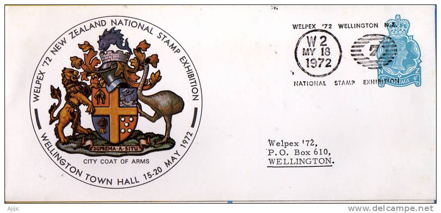 City Coat Of Arms Of Wellington (Armoiries De Wellington)  Capitale. , Sur Entier  Neo-Zelandais 1972 - Cartas & Documentos