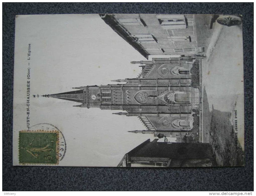 CPA 60-SAINT JUST EN CHAUSSEE-L´EGLISE-1917- - Saint Just En Chaussee