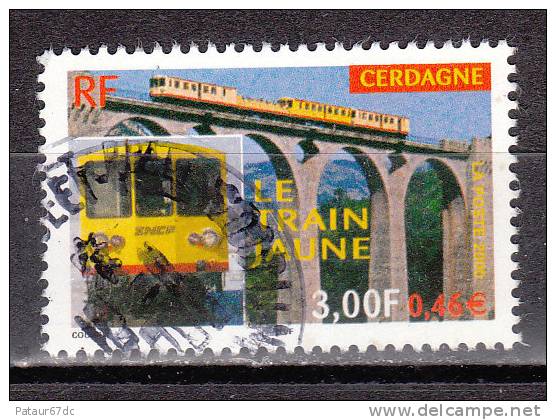 FRANCE / 2000 / Y&T N° 3338 : Train Jaune De Cerdagne - Choisi - Cachet Rond - Used Stamps