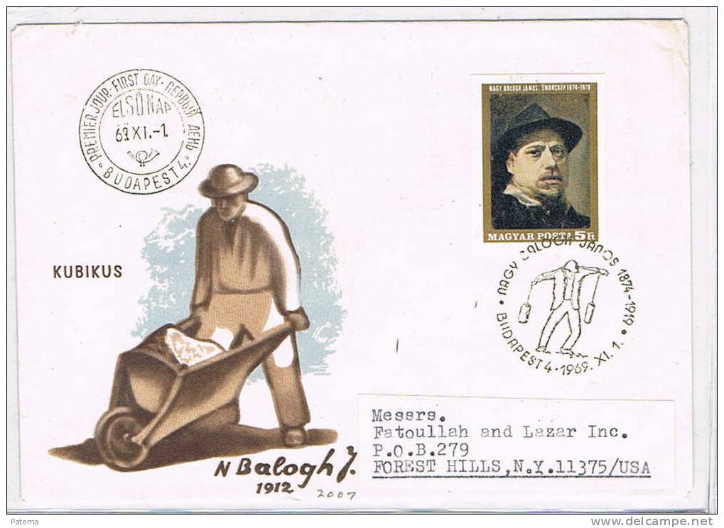 FDC, BUDAPEST  1969 ( Hungria), Nagy Balogh Janos - FDC