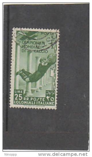 Italian Colonies 1934 Soccer 25 Lire Green Used - Other & Unclassified