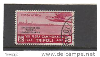 Tripolitania 1934 Circuito Delle Oasi 50c Plane Used - Tripolitania