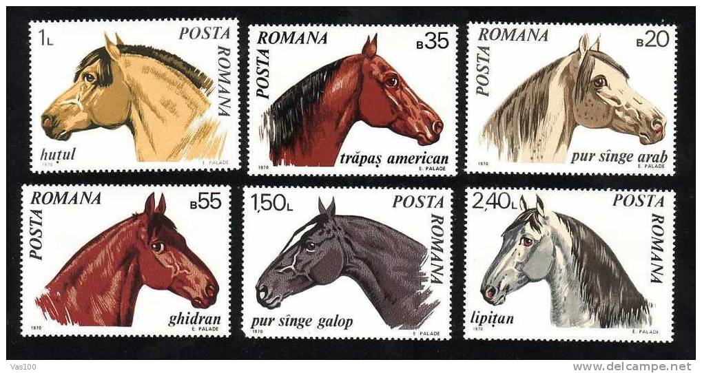 Romania 1970  Mint ** Full Set Horses / Hippque - Unused Stamps