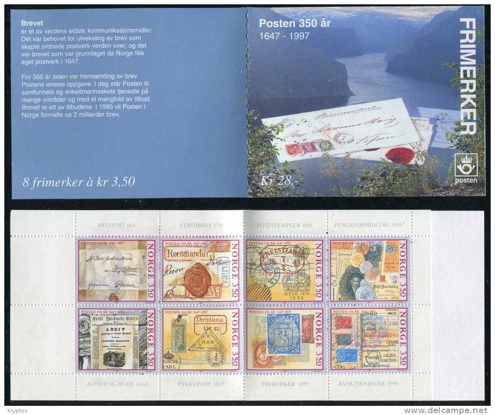 Norway 1995 - Norway Post 350th Aniv. - Complete Booklet Set ** - Markenheftchen