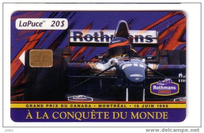 GRAND PRIX DU CANADA - Jacques Villeneuve ( Canada Rare Card )  Formula 1automobile Auto Racing Car Rothmans Cigarettes - Canada