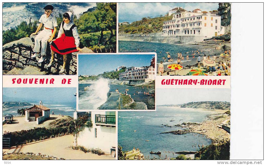 Cpsm    64 Pyrenees  Atlantiques Guetary Bidart La Plage Le Casino  La Chapelle - Guethary