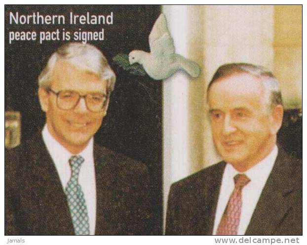 Northern Ireland Peace Pact Is Signed Between Prime Minister John Major And Albert Reynolds Dove, Peace, MNH, Nevis - West Indies
