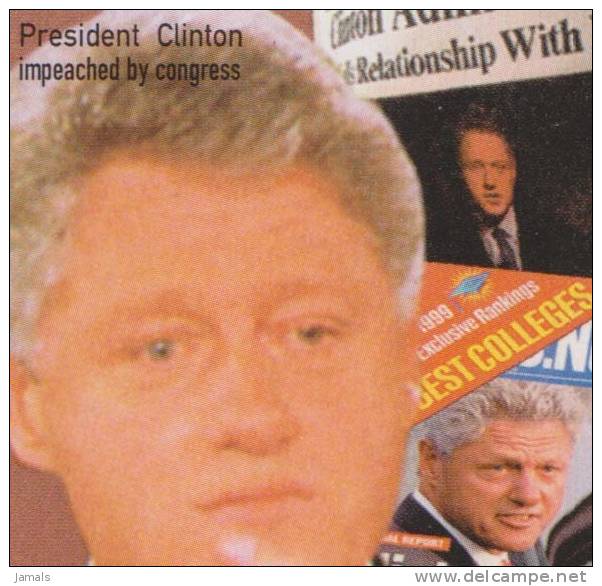 US President Bill Clinton Impeached By Congress, News Paper, MNH, Nevis - Antillen