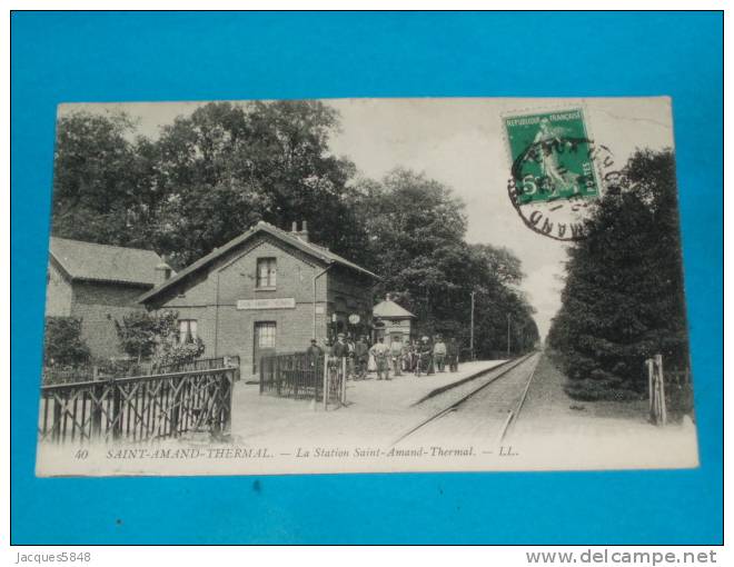 59) Saint-amand-thermal - N° 40 - La Station Saint-amand ( La Gare ) Passage A Niveau - Année 1912 - EDIT . LL - Saint Amand Les Eaux